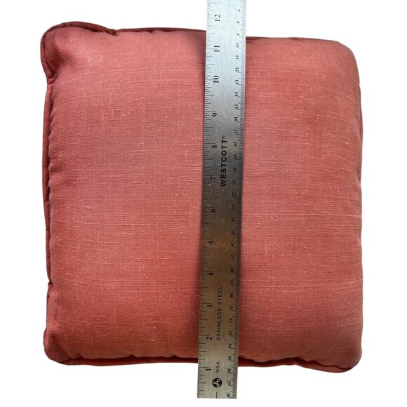 Needlepoint and crewel throw pillow orange flowers gray cream - Picture 5 of 6